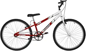 Bicicleta de Passeio Ultra Bikes Esporte Bicolor Rebaixada Aro 26 Reforçada Freio V-Brake Sem Marcha Vermelho/Branco