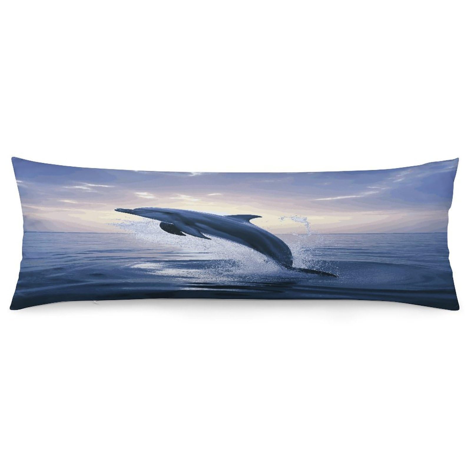 Elegant Dolphin Body Pillow Cover Luxury Long Body Pillow Pillowcase with Hidden Zipper Breathable Soft Cozy Pillow Case Wrinkle Fade Resistant Pillowcase 20''×54''