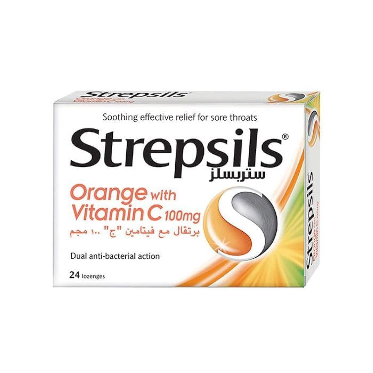 STREPSILS ORANGE WITH VITAMIN C LOZENGES 24 S