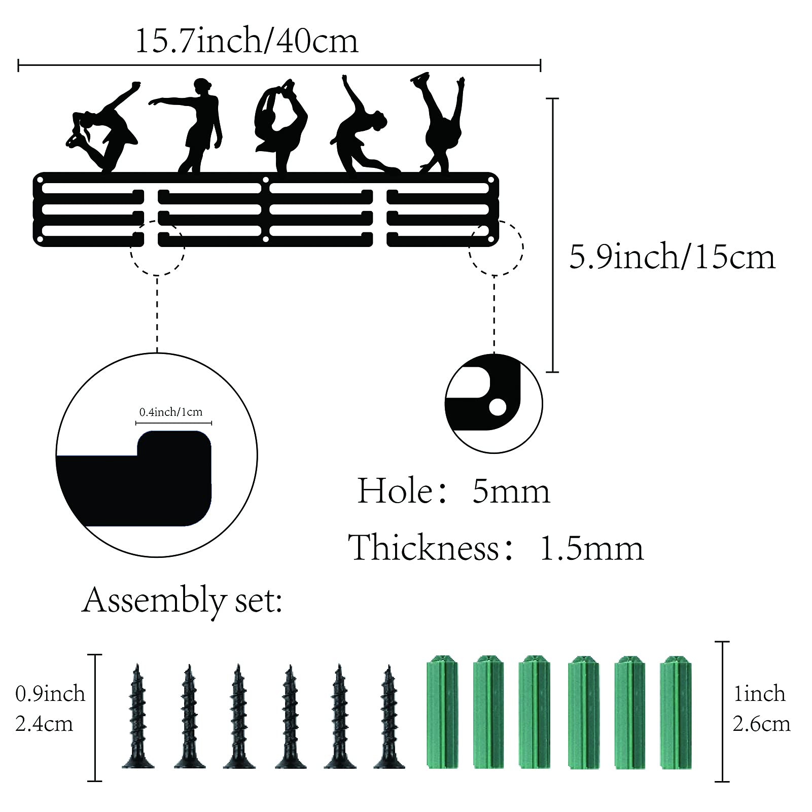 CREATCABIN Porte-Médaille Patinage Sur Glace Affichage Cintre Rack