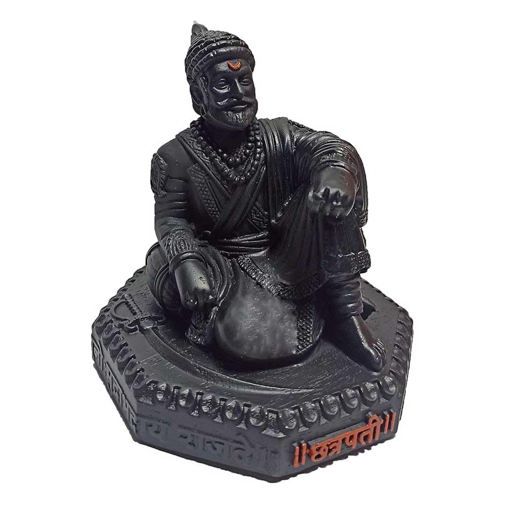 Satre Online and Marketing Polyresin Chhatrapati Shivaji Maharaj The Legend of Maharashtra Statue Matte Finish Polygon Shaped