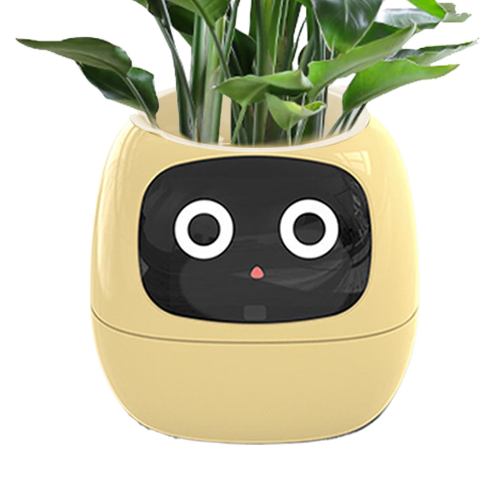 Intelligenter Pflanztopf,Intelligenter Pflanztopf | Intelligenter Blumentopf - Entzückender Pflanzenbegleiter mit reichhaltiger Gesteninteraktion, Pflanzenroboter, der das Aufziehen von