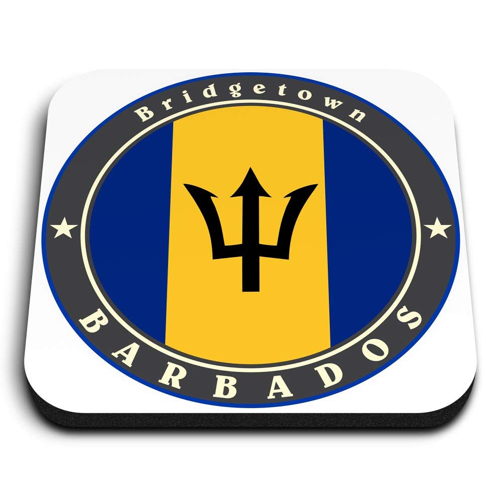 1 x Square MDF Fridge Magnet - Barbados Bridgetown Flag Stamp 5040