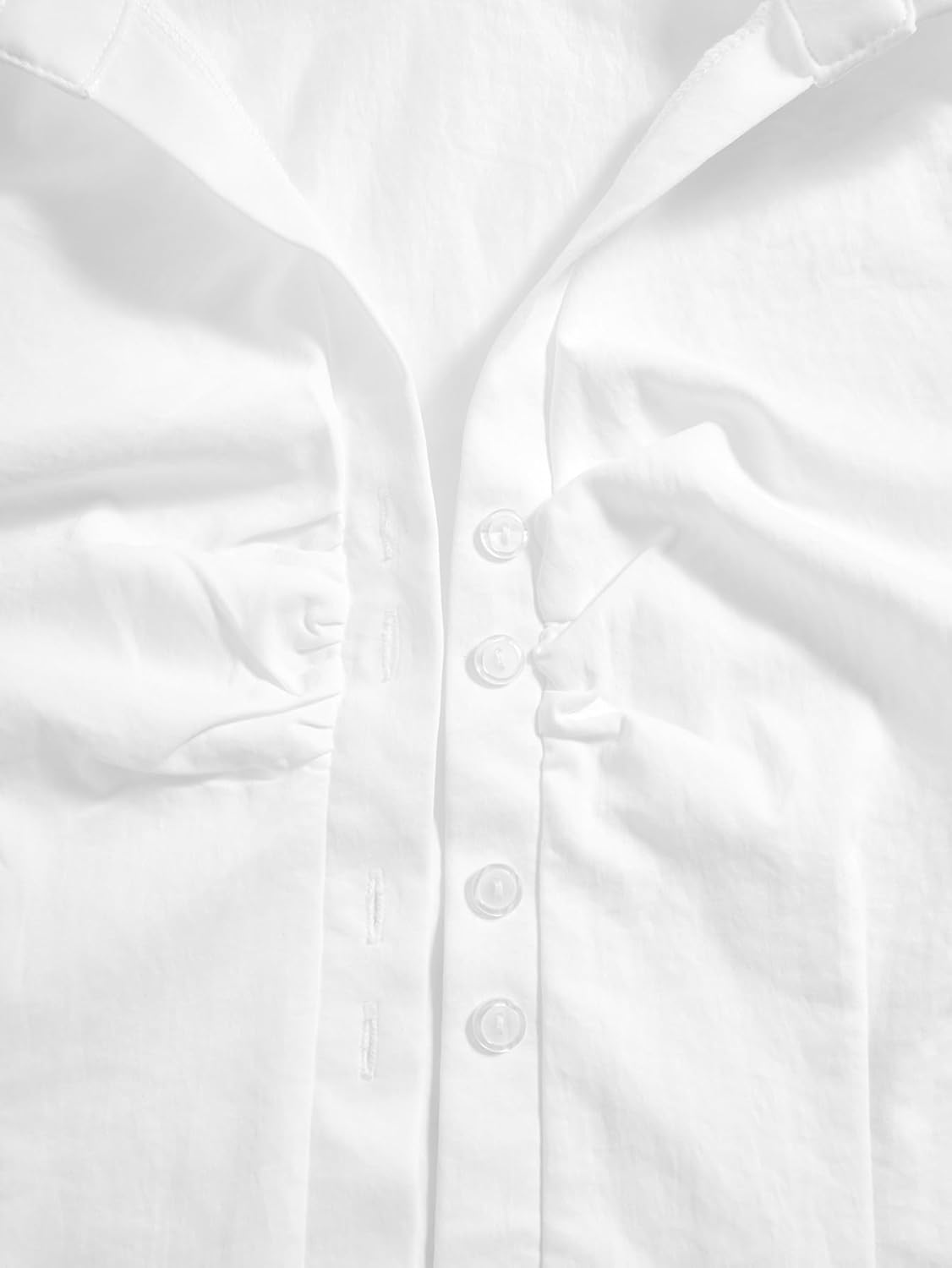 Women's Y2k Ruched Button Down Shirts Vintage Tie Back Short Sleeve Blouse Going Out Tops - Image 3