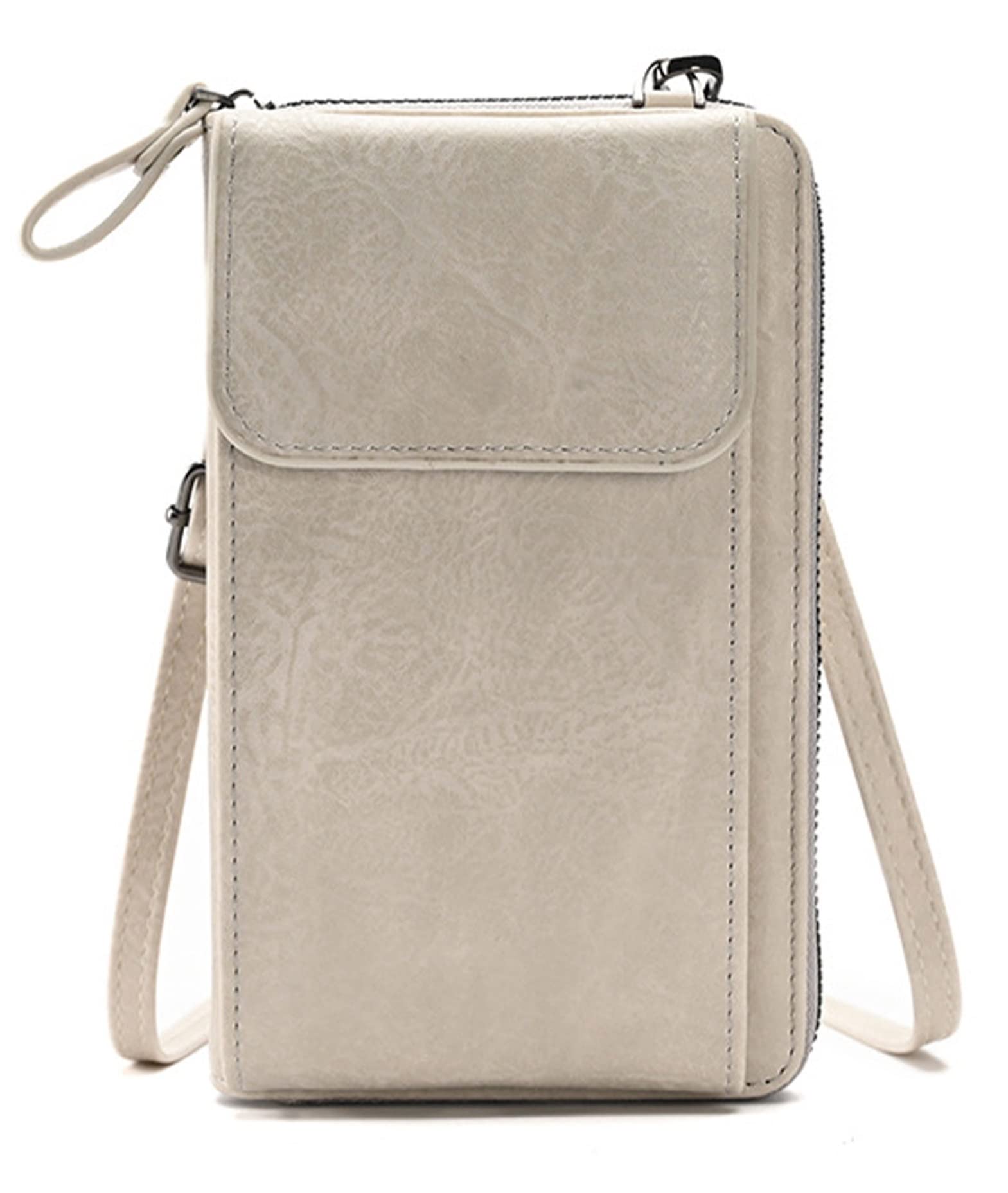 MOCA Women Sling Cross-Body Wallet with Mobile Cell Phone Holder Pouch Pocket Purse Clutch Bag with Card Slots/Shoulder Strap For Womens (Apricot)-picture-27