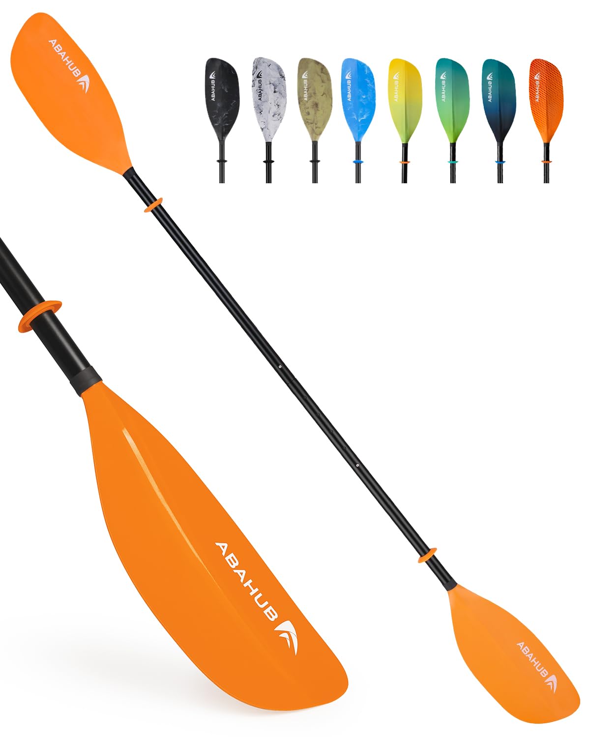 Abahub Adjustable Kayak Paddle 210-230 cm/82-90 Inches Floating Kayaking Oars Boating Oars Canoeing Oars Orange