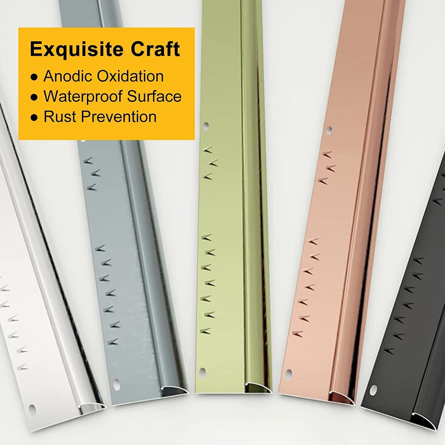 Floor Transition Strip Floor Divider Strip, Rose Gold Floor Transition Strip for Bedroom Company, Metal Tile to Laminate Floor Seams Transition Strips, Threshold Edge Trim Strip ( Color : Black , Size