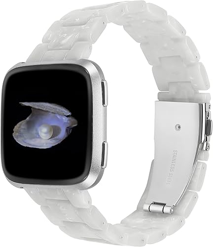 Wearlizer - Banda de resina compatible con Fitbit Versa 2/Fitbit Versa/Versa Lite para mujeres y hombres, pulsera ligera de reemplazo para la correa