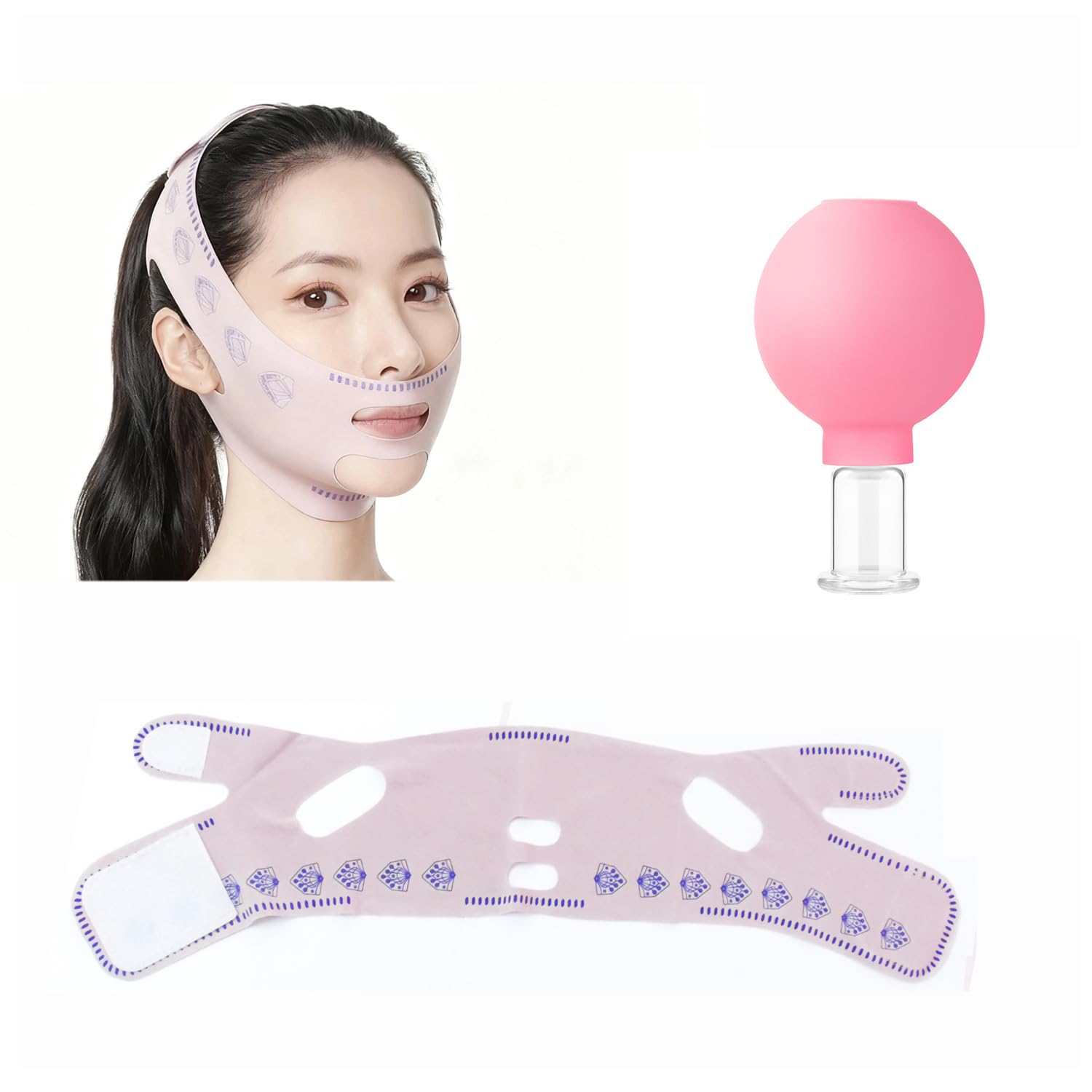 Chin Strap for Sleeping, Reusable Double Chin Reducer Eliminator for Women, Breathable Jawline Exerciser Lifting & Firming Prevent Sagging, V Line Lifting Mask Face Slimming Strap,Face Lifting Strap