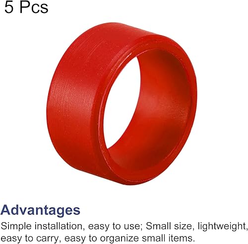 Miniatura 3 de MECCANIXITY Bandas de Goma de Silicona Anillos Antideslizantes 1" Rojo para Papel de Envolver, Envolturas de Cordón, Paquete 5pcs