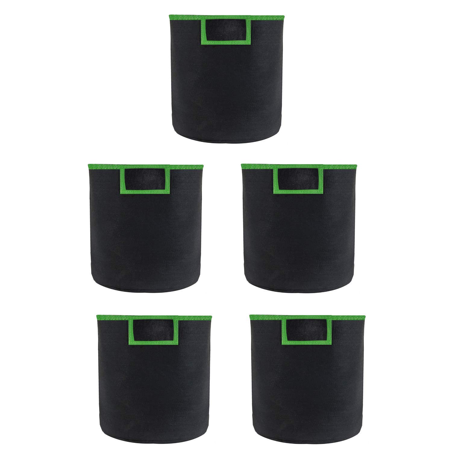 GroWonder Fabric Grow Bags Pack of 5 for Terrace Garden - Grow Vegetables, Creepers,on These Smart Fabric Pots, Black Size : 10 Inch X 8 Inch (B08RWMSDM9) Amazon Price History, Amazon Price Tracker