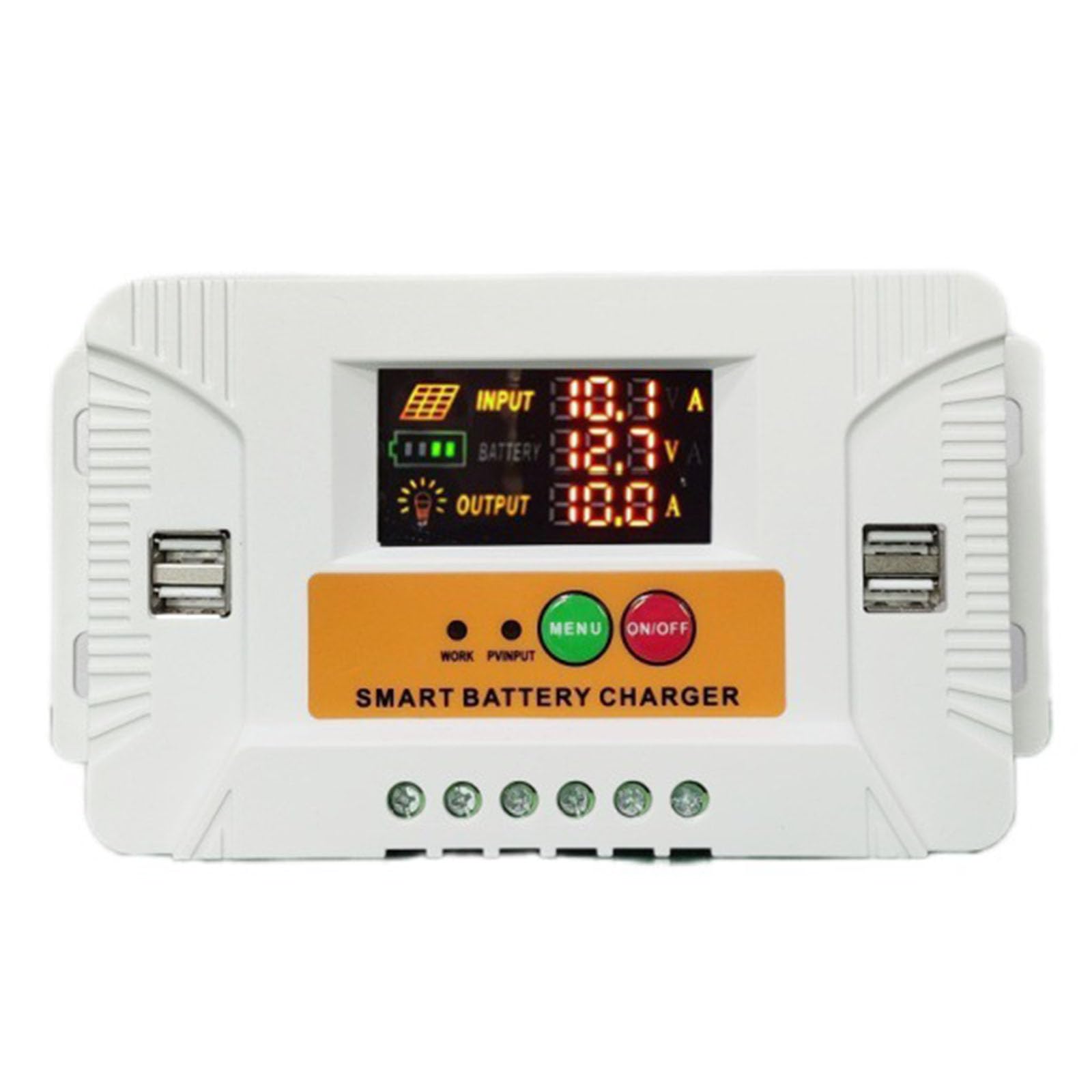 Tsophreniq 20A Solar Charges Controllers Lcd Interfaces Intelligent Solar Charging Controllers Algorithm For Marine White And Charges
