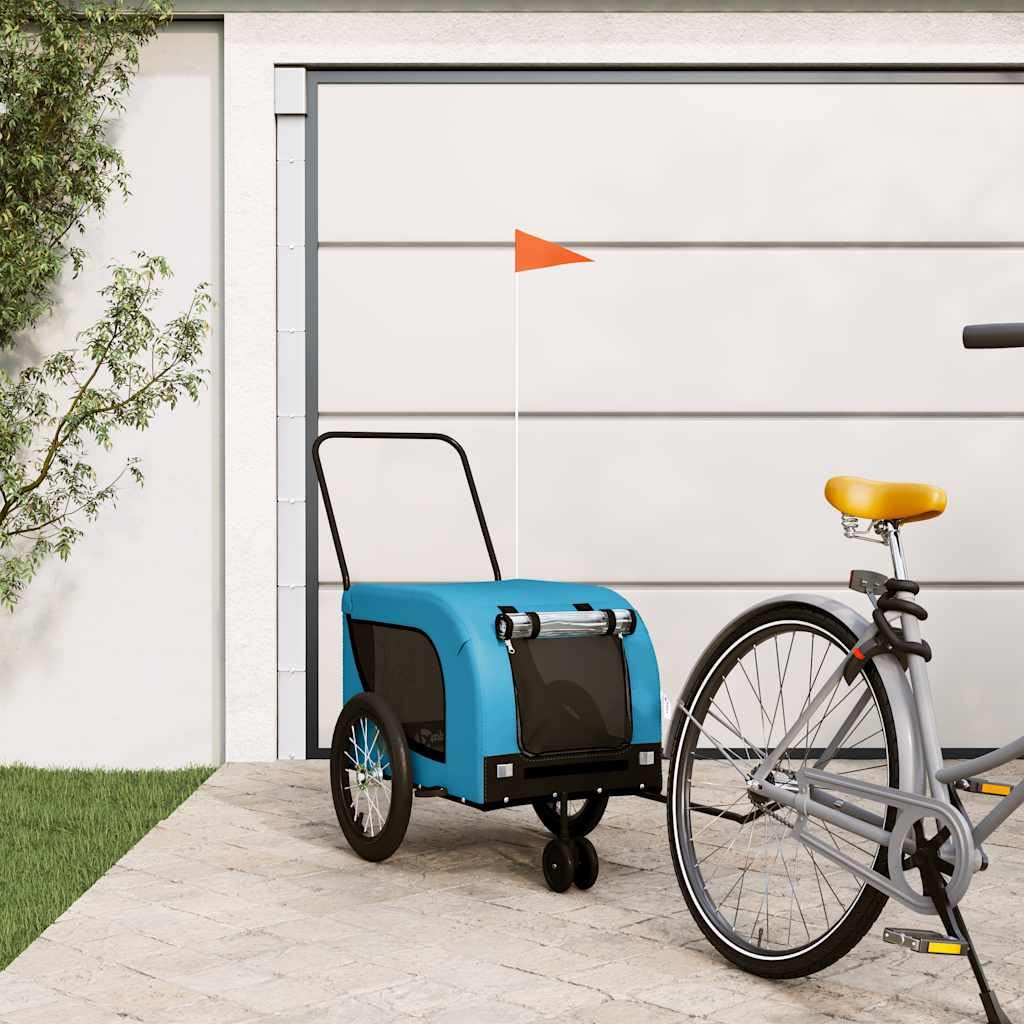 Rimorchio per bicicletta cane rosso nero tessuto Oxford ferro