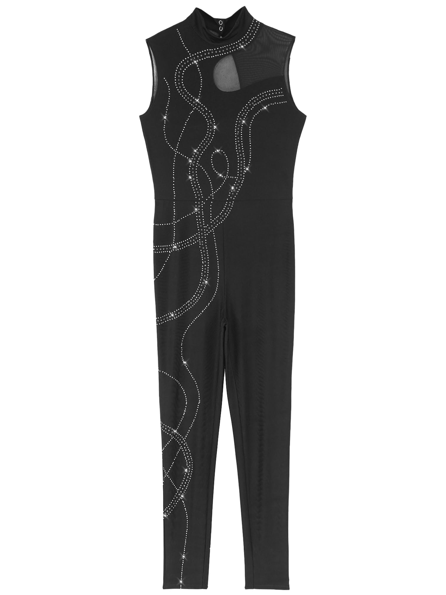 TiaoBug Maillot De Danza Ballet Mujer Body De Malla Transparente Sin Mangas Jumpsuit Deportivo Ropa Para Gimnasio Fitness