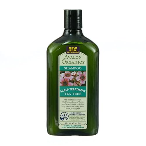 Avalon Organics Champú para tratamiento del cuero cabelludo, árbol de té, 11 onzas (paquete de 6)