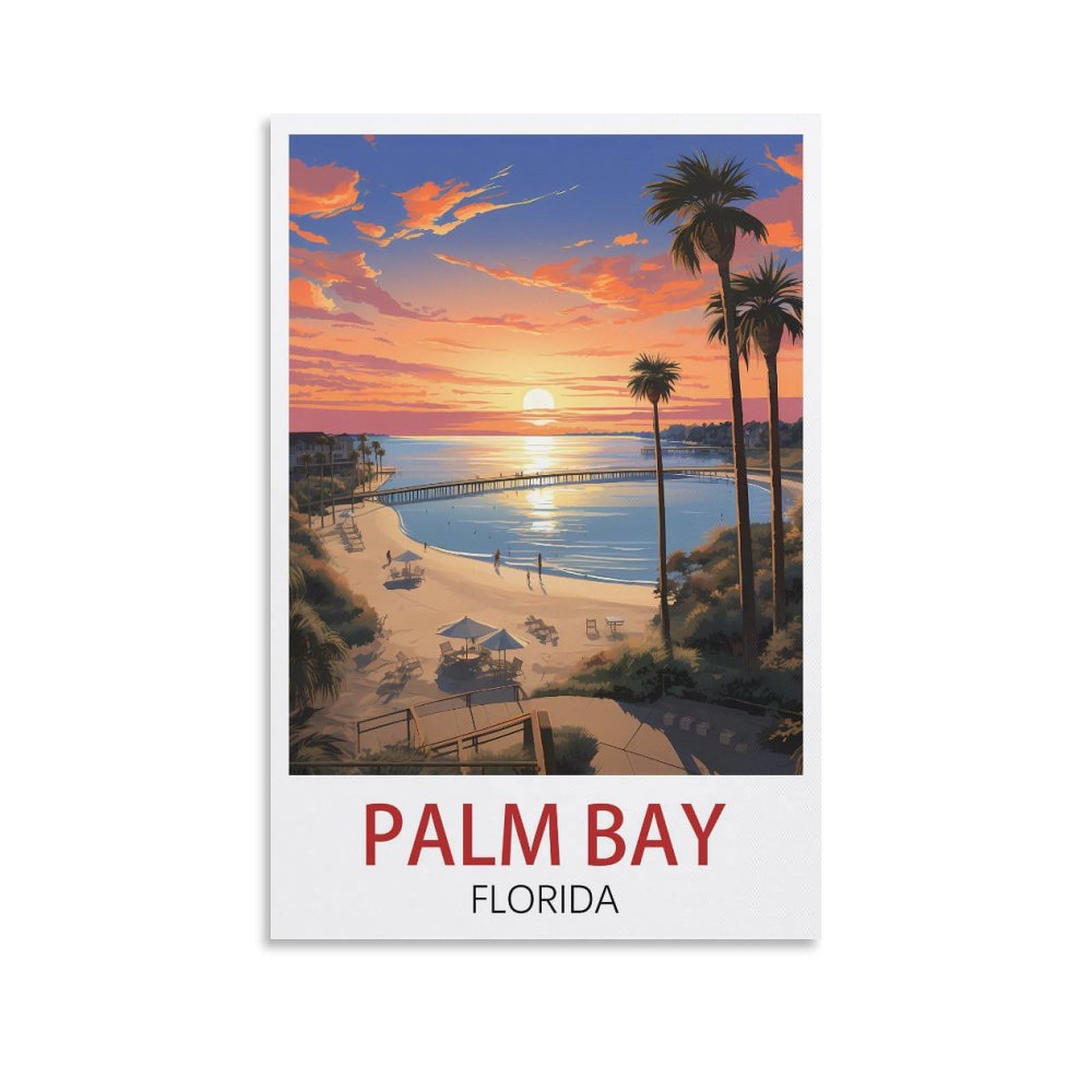 Vintage Tin Signs Ideal for Pub shed Bar Office Man Cave Home Bedroom Dining Room Kitchen Gift Palm Bay Florida Posters 30x30cm