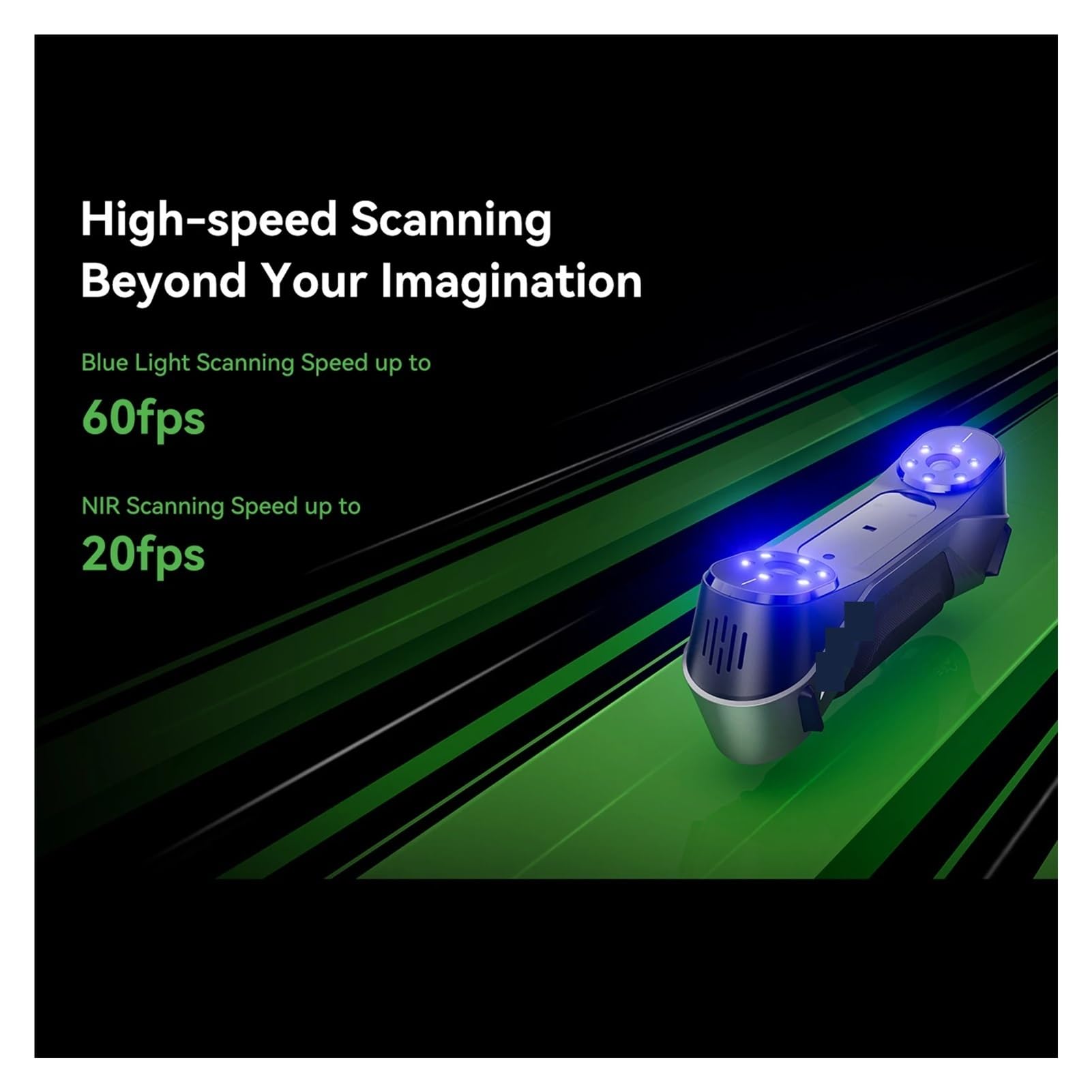 Scanner 3D CR-Scan Raptor multi-lignes bleu et proche infrarouge grand public for la rétro-ingénierie d'impression