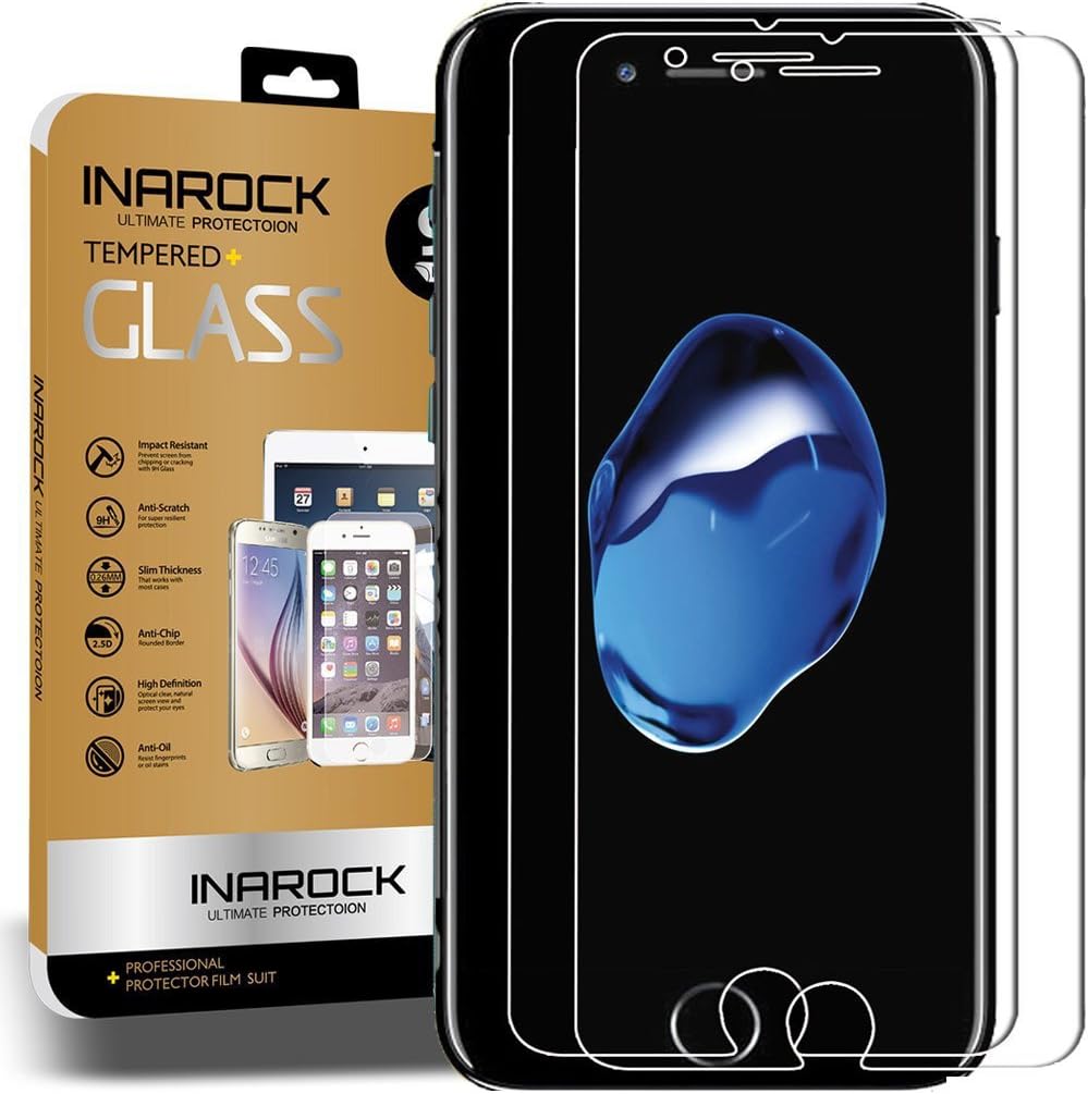 [2 Pack] iPhone 7 Screen Protector, InaRock 0.26mm 9H Tempered Glass Screen Protector for Apple iPhone 7[3D Touch Compatible ]