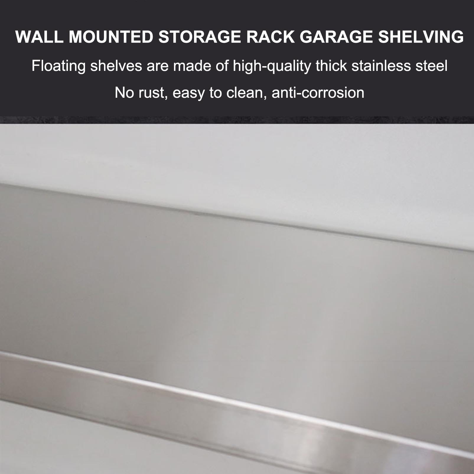 Scaffale da parete in acciaio inox resistente, per garage e cucina, versatile, ideale per lavanderia e cantina