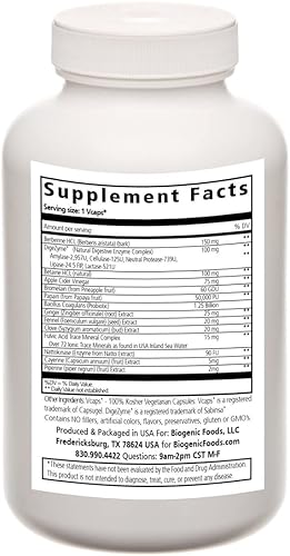 Miniatura 2 de Digester Complex - Reduce el ácido y mejora la digestión con enzimas digestivas naturales, cápsulas vegetales 180 cápsulas