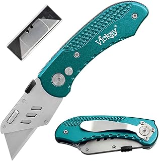 Sponsored Ad - Box Cutter Knife Utility Knife with 5 SK5 Quick Change Blades, Safety Axis Lock Design Razor Knife, Lightwe...