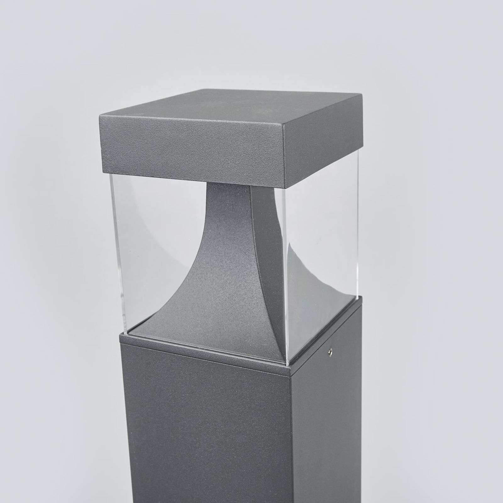 Lucande LED Außenleuchte Egon (spritzwassergeschützt (Modern) in Schwarz aus Aluminium (1 flammig,) - Wegeleuchte Pollerleuchte Wegelampe Sockelleuchte