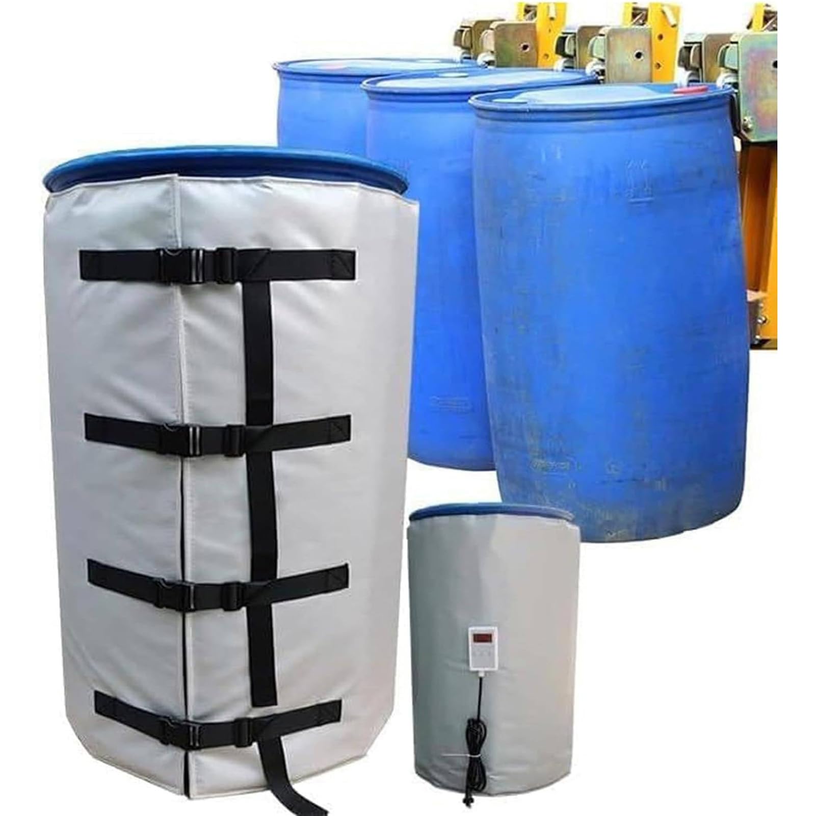 Genérico Manta Calefactora para Tambor De Aceite De 55 GAL / 275 GAL IBC/Metálico,Gris,200L/55gallon | Chaqueta Calefactora Con Pantalla Digital Impermeable,Almohadilla Calefactora Para Tambor De Aceite 200L y Tanque IBC 1000L
