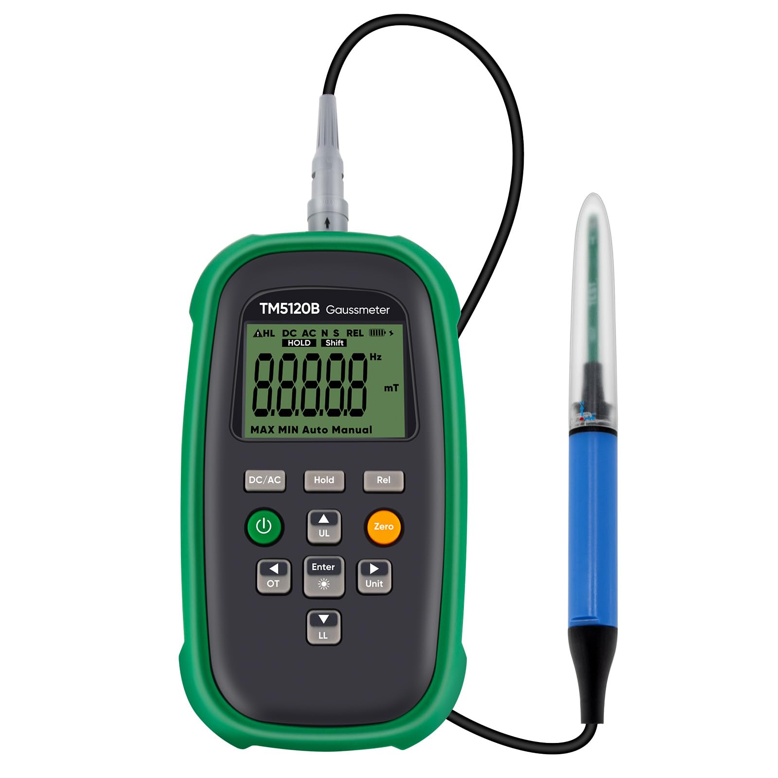 Magnétomètre AC/DC Gauss Meter 30000G tri-unité avec alerte de polarité