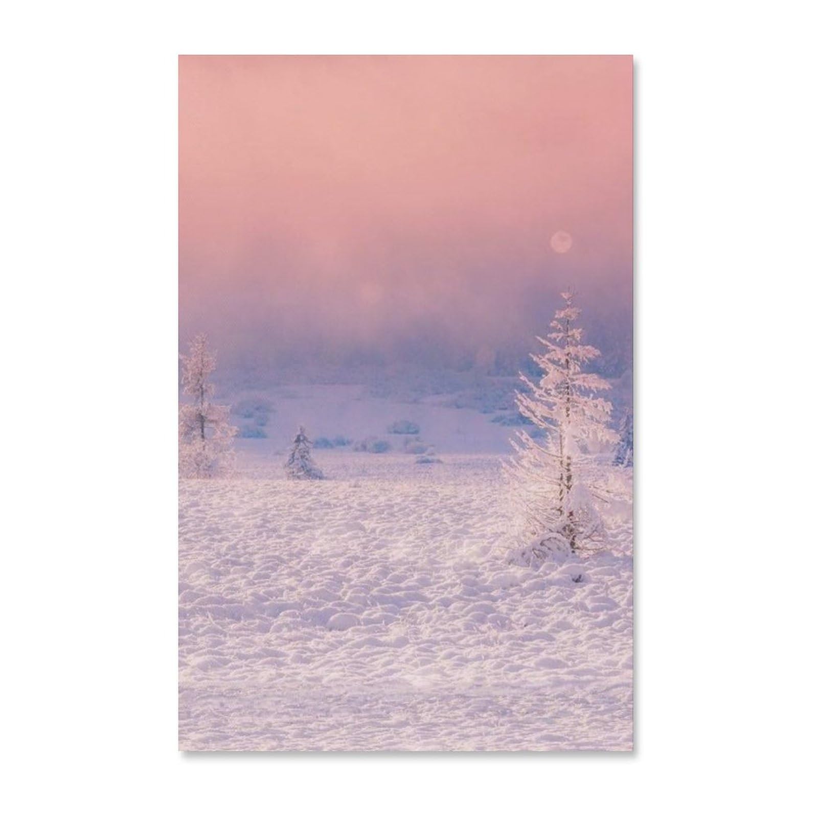 絵画 インテリア　絵　 額付き (白）油絵　uF6-060204　風景　雪景色 絵画 インテリア 絵 額付き (白）油絵 uF6-060204 風景 雪景色