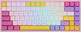 EPOMAKER EP84 Pro Upgraded 75% RGB Hot Swap 2.4GHz/Bluetooth 5.0/USB-C Wired Mechanical Keyboard with Programmable Software, NKRO, Ice Cream PBT Keycaps for Mac/Win/Gamers(Gateron Pro Yellow)