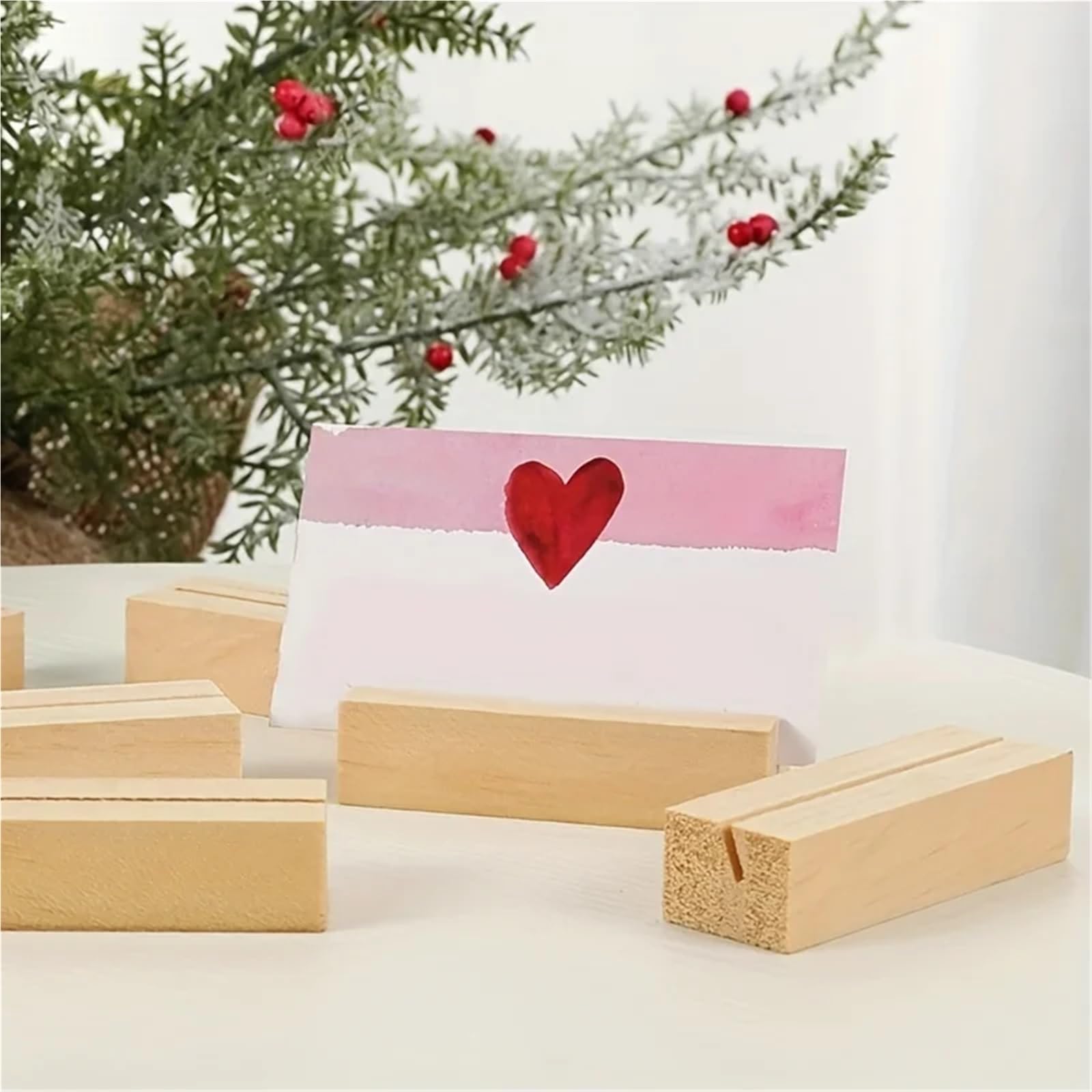 Kartenhalter aus Holz, 24/48 Stück, rustikaler Tischnummernständer for Hochzeit, Geburtstag, Dekoration