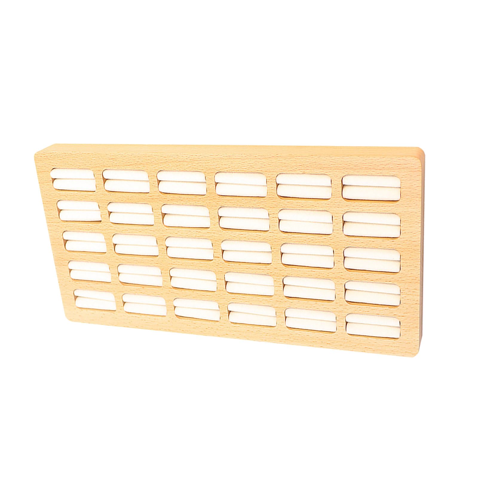 30 Slots Wooden Ring Storage Tray Sturdy Wooden Jewelry Organizer Tray Holder for Vendor Jewelry Display with 30 Slots Rings, フリーサイズ