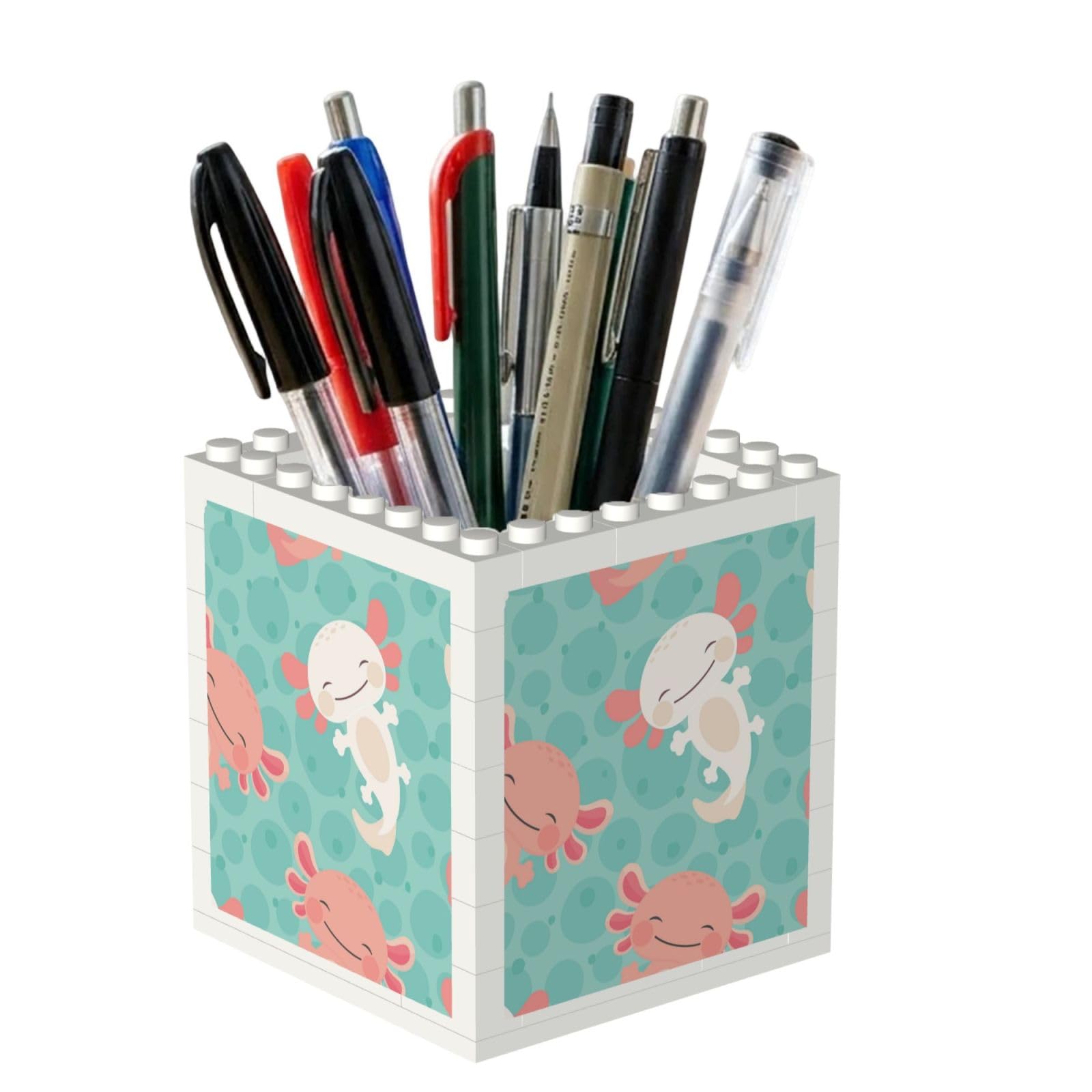 Poadnly Kawaii Baby Cute Axolotl, Pen Pot Pencil Holder for Office Home School, Compact Desk Organiser for Office Stationery