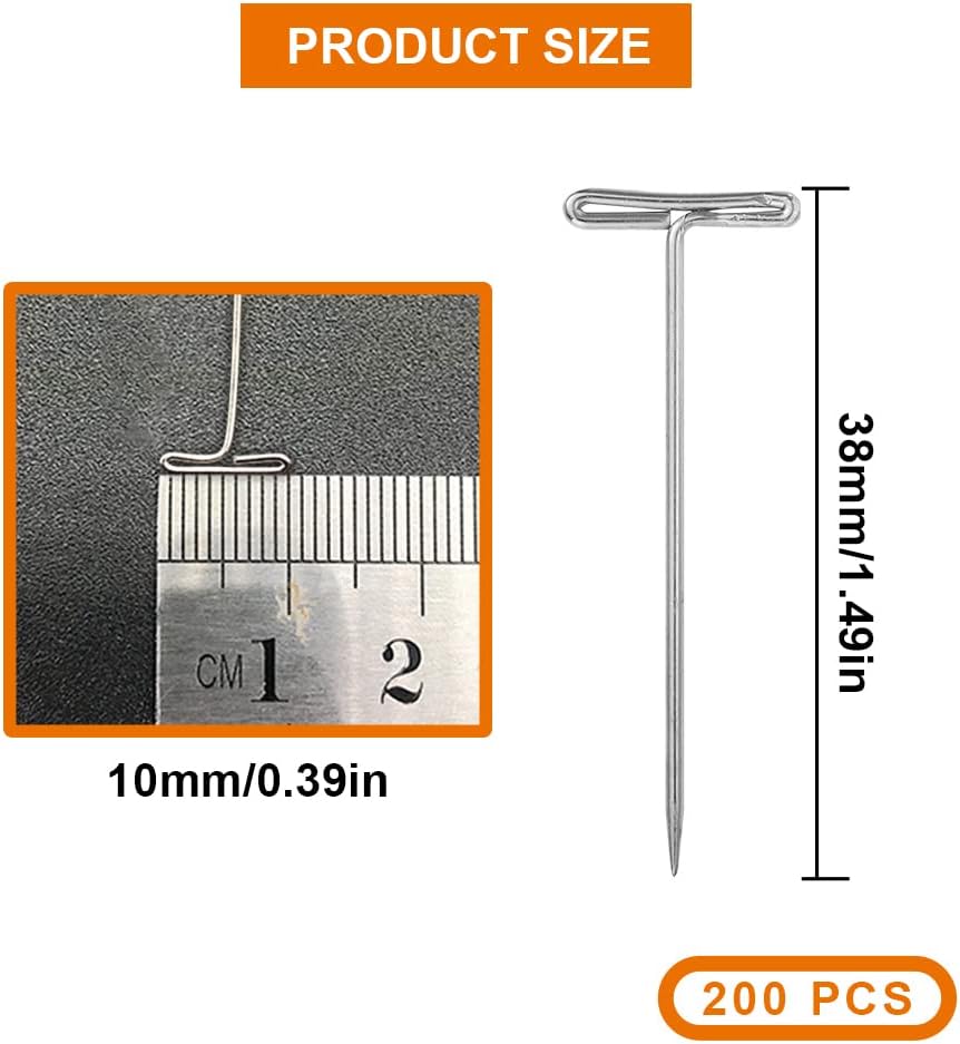 200 Pieces Steel Tpins, Strong Stainless Steel TPins, Blocking Pins