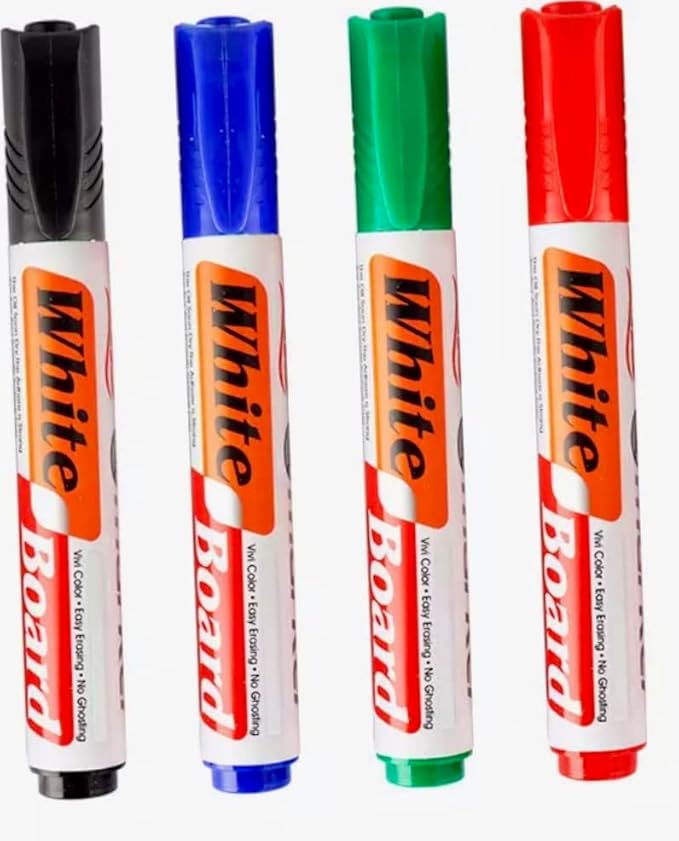Whiteboard Pens Markers 4 Bullet Tip Low Odour Whiteboard Markers