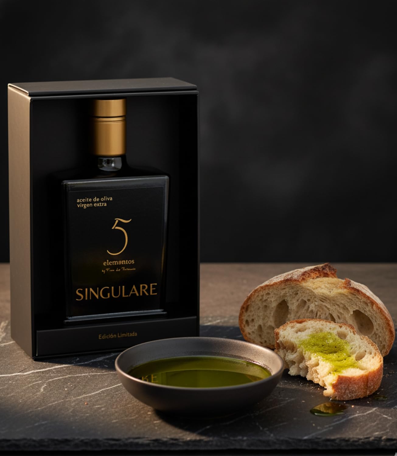 5 elementów Singulare - Premium Olej z oliwek z pierwszego tłoczenia 500 ml - Olej Pique Nowa Kampania 24/25 - Kolor Zielony i Intensywny Smak