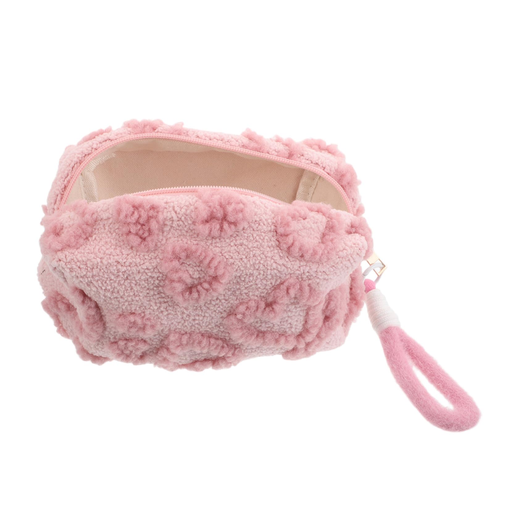 TEMPNAP Heart Makeup Bag Cosmetic Pouch for Travel Cute Zipper Organizer for Women and Versatile Toiletry Case for All Occasions Fluffy Design Heart