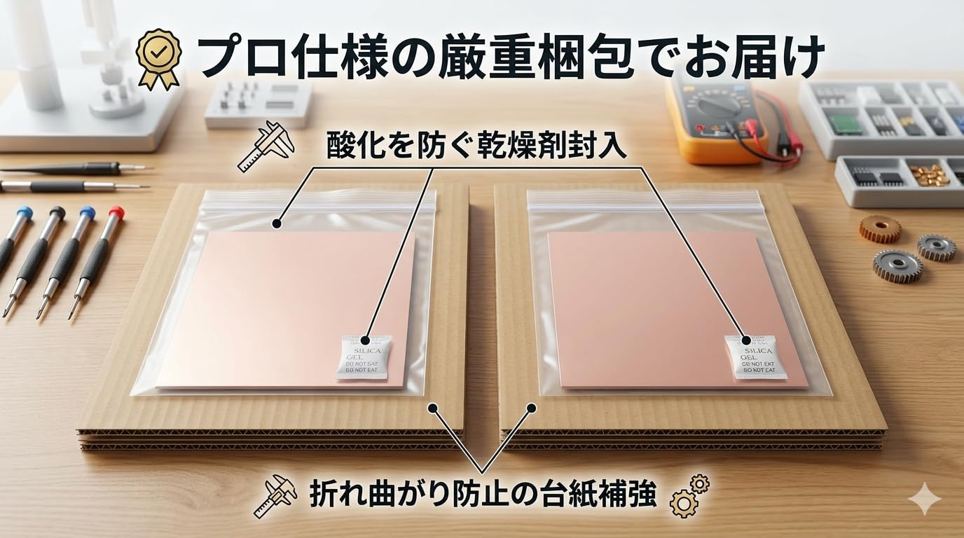 写真の版　銅板　2枚セット Amazon | 日本メーカー製｜両面銅箔生基板 FR-4ガラスエポキシ銅張積層
