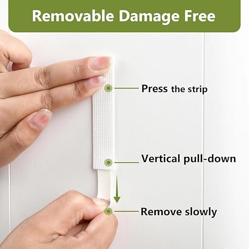 Miniatura 5 de NESCCI Tiras para colgar cuadros, kit de colgador de fotos, extraíbles sin daños, ganchos para colgar cuadros, se utilizan para colgar marcos y