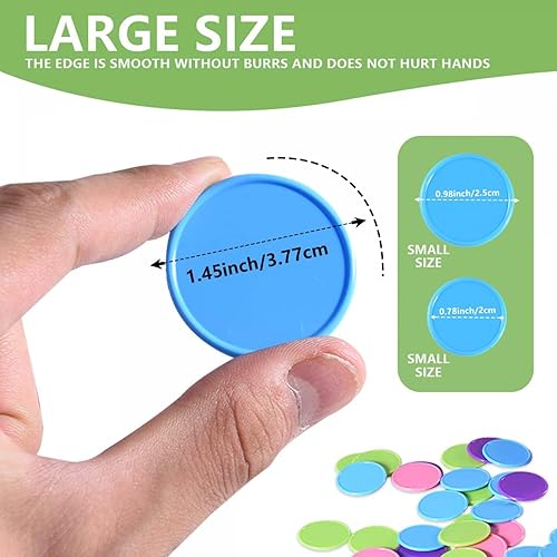 Miniatura 2 de 200 fichas de juego de póquer de plástico grande de 1.45 pulgadas con caja de almacenamiento para niños, conteo de matemáticas, juegos de cartas,