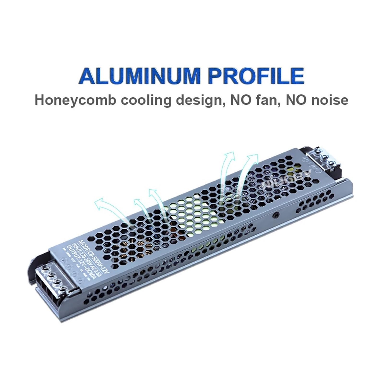 Sterownik LED, Ultracienki transformator oświetleniowy LED DC 12V 24V Zasilacz 60W 100W 150W 200W 300W 400W 500W Konwerter sterownika LED(500Watts,12V)