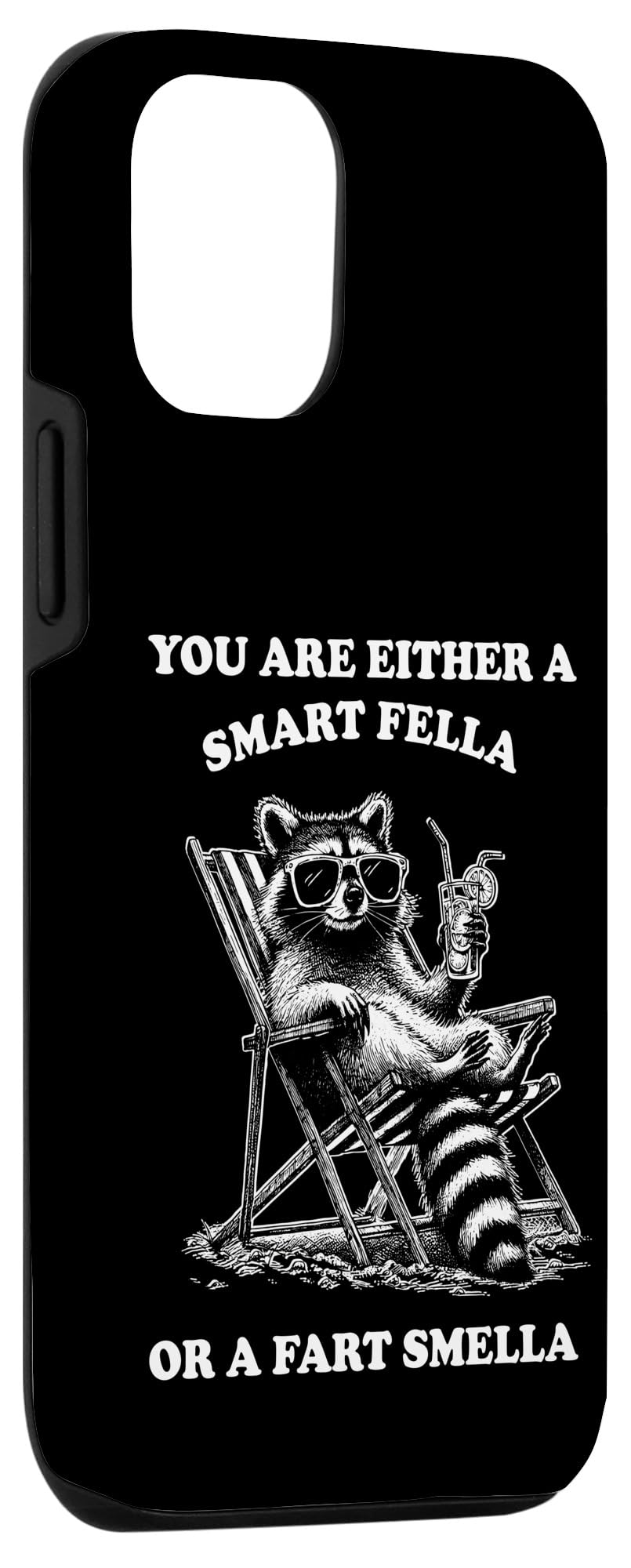 Hilarious Smart Fella Raccoon Chillin Out on Beach Deckchair Case for iPhone 15 - Image 3