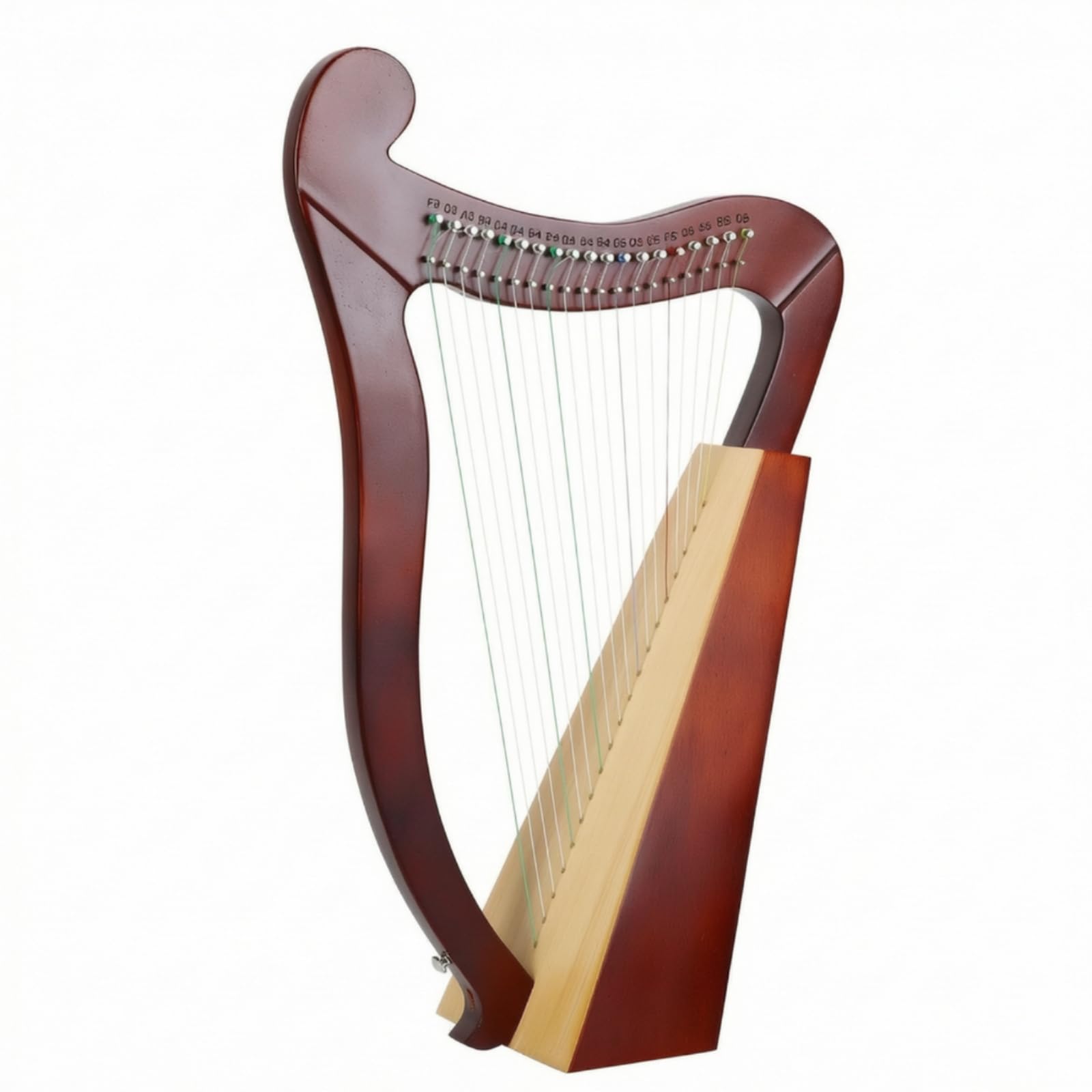 Arpa Lira con Chiave di Accordatura Leggera Arpa Lira Facile da Accordare Strumento Musicale per Principianti, Studenti, 19弦【云杉木】咖啡色, 63X39 Cm