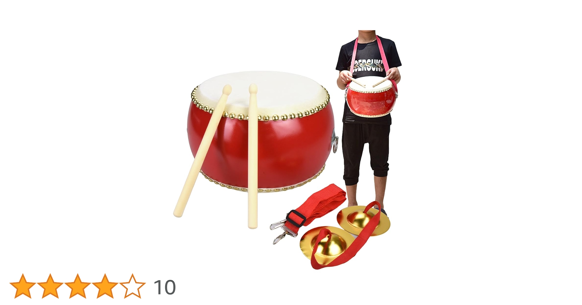 Amazon | 和太鼓セット ミニシンバル付き バチ&首掛けストラップ 牛革