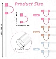 Vista 2 de Repuesto de popote reutilizable compatible con Stanley Cup, con tapa de tapón de silicona, juego de 12 piezas, accesorios para vaso Stanley Quencher