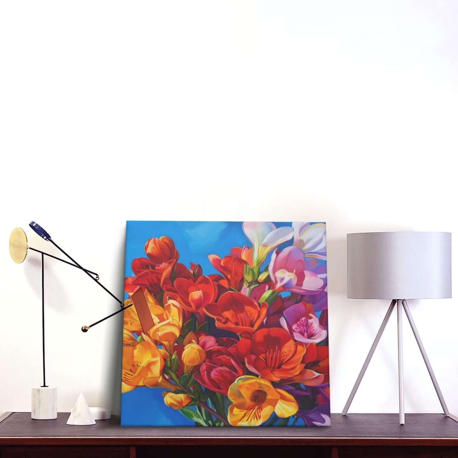 Malen nach Zahlen Set für Erwachsene, Tulpe, Blumen Malen nach Zahlen für Anfänger, Acryl-Peinture a Numero mit 6 Pinseln, DIY-Ölgemälde, Kunsthandwerk für Wanddekoration – (65 x 65 cm, rahmenlos)