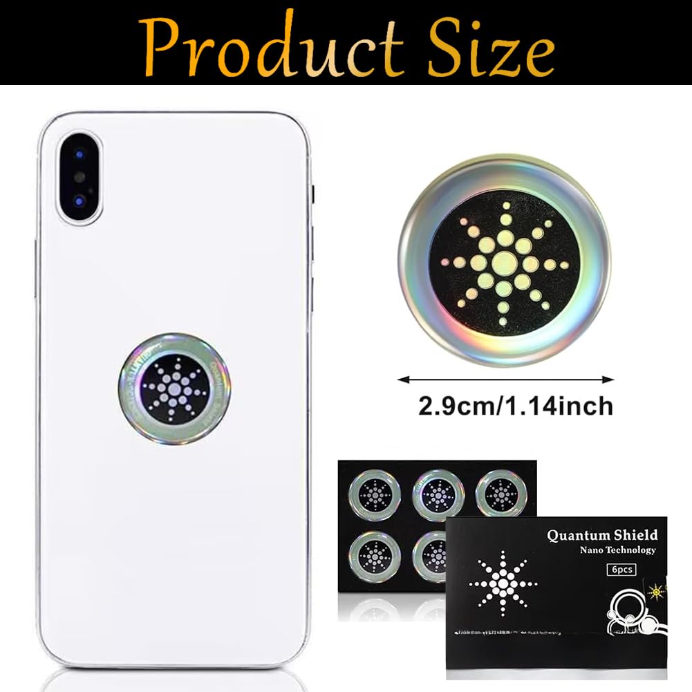 6 Pezzi Protezione Radiazioni Cellulare, Adesivi per la Protezione del Telefono Cellulare, Protezione Radiazioni Cellulare per Telefoni Cellulari, Laptop, Tablet (Argento)