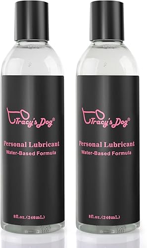 Tracy's Dog Lubricante a base de agua, lubricante para hombres, mujeres y parejas, 8 onzas (2 piezas)
