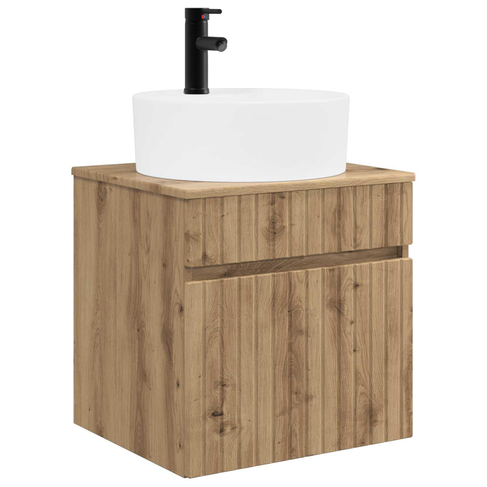Vidaxl Artisanoak Wall-Mounted Sink Vanity Artisan Oak 49 X 44.5 X 65 Cm,