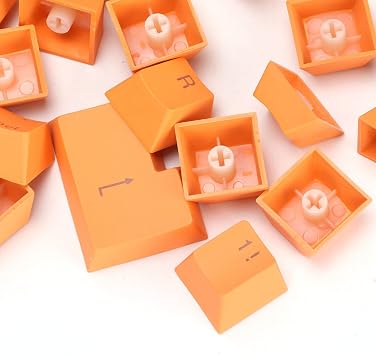 ASHATA PBT Keycaps, 108 Keys Colorful PBT Keycap Set for Mechanical Keyboards, Ergonomic Design Oil Game Keycap for 61/64 / 87/104 / 108 Key Mechanical Keyboard (Orange)